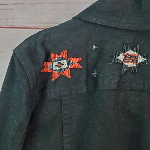 Ralph Lauren Western Beaded Denim Jacket Lauren Jeans Co Tribal Aztec Medium - Picture 8 of 9